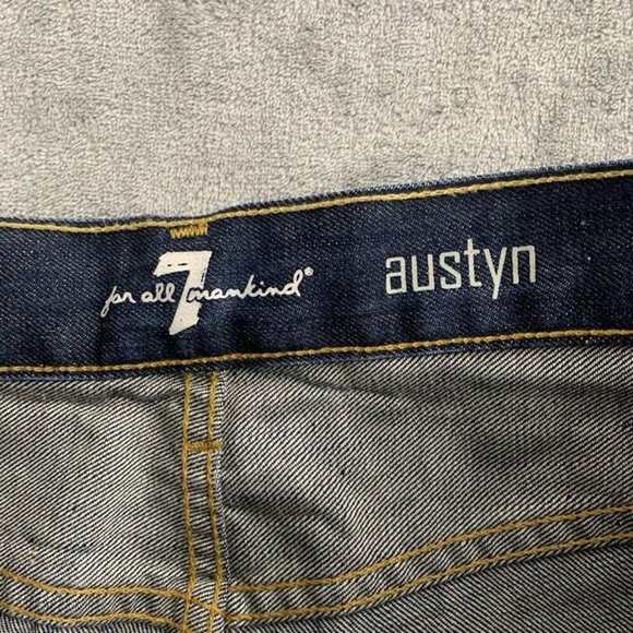 7 For All Mankind Jeans Mens 30x30” Austyn Dark Blue Denim Straight Leg Casual - Picture 10 of 12